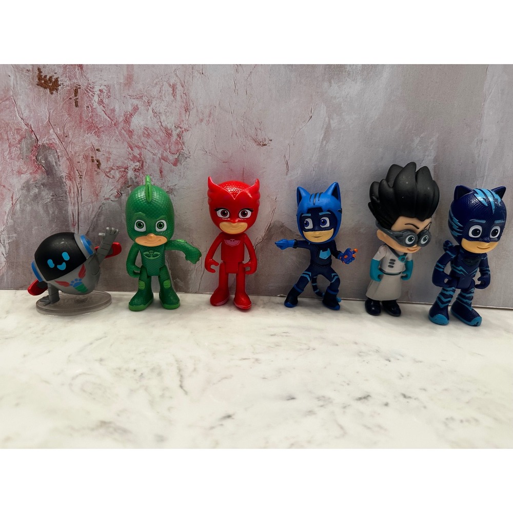 PJ Masks Action Figures Lot of 6 Catboy Owlette Gekko Romeo Night Ninja PJ Robot